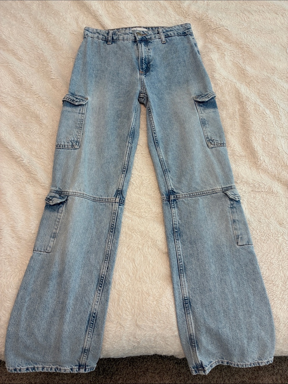 ZARA Light Blue Cargo Jeans